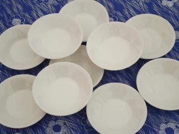 10 vintage white ironstone bowls, plain simple Homer Laughlin farmhouse china