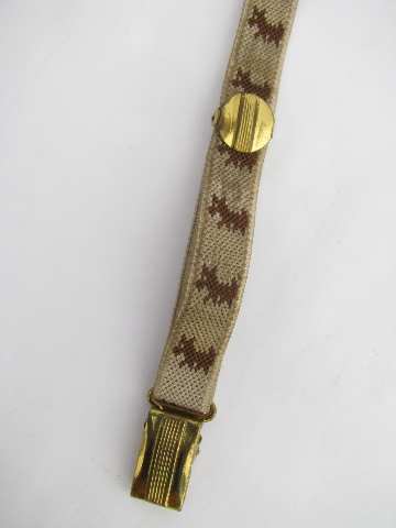 1920s - 30s vintage men's suspenders, horseshoe hardware, Scotty dogs