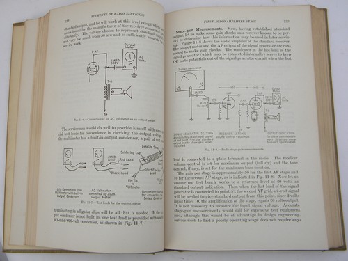 1940s illustrated vacuum tube vintage technical book on radio servicing&repair