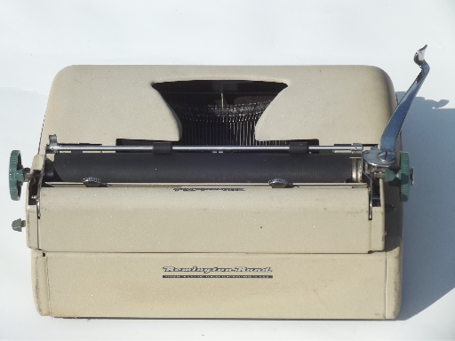 1950s vintage typewriter, Remington quiet-riter in tweed case suitcase