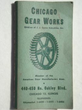 1959 Chicago Gear Works catalog, mid century industrial advertising catalog
