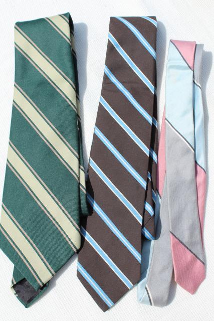 1960s 1970s vintage neckties, estate lot of men's ties, retro colors & styles