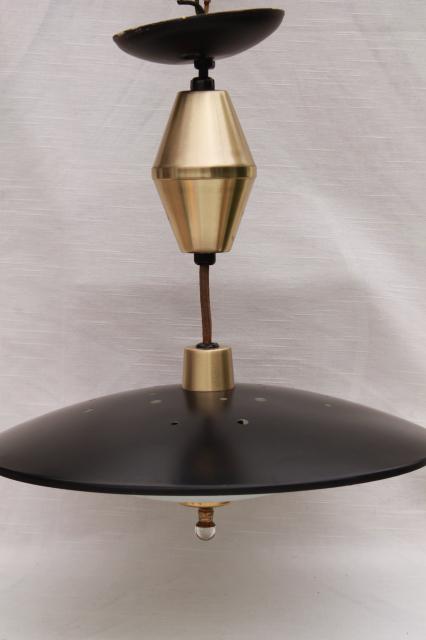 1960s vintage flying saucer pull down ceiling light mid century modern lighting