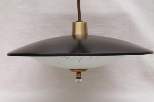 1960s vintage flying saucer pull down ceiling light mid century modern lighting