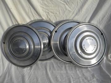 1970s Ford Galaxie Torino hubcaps wheel rim covers stainless steel