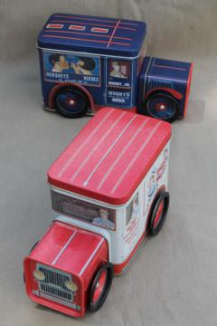 1990s collectible toy truck tins, Campbell's soup & Hershey's advertising