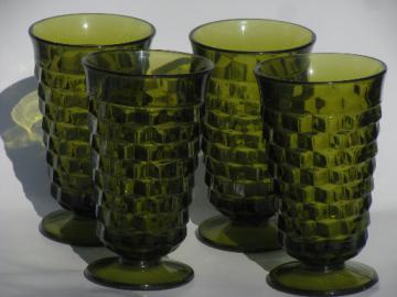 4 cubist cube pattern iced tea or ice cream soda glasses, vintage whitehall