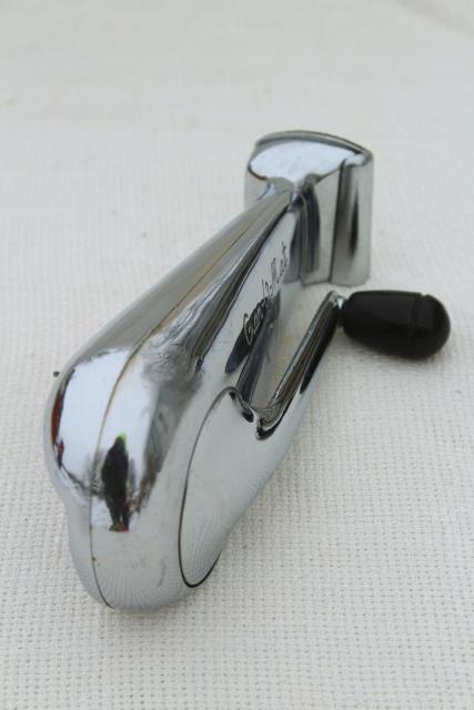 40s 50s vintage chrome Can-O-Mat swing a way style can opener w/ wall mount