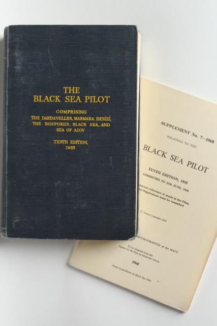 50s 60s vintage nautical navigation books, Black Sea, Baltic, Bay of Biscay guides w/ maps & charts
