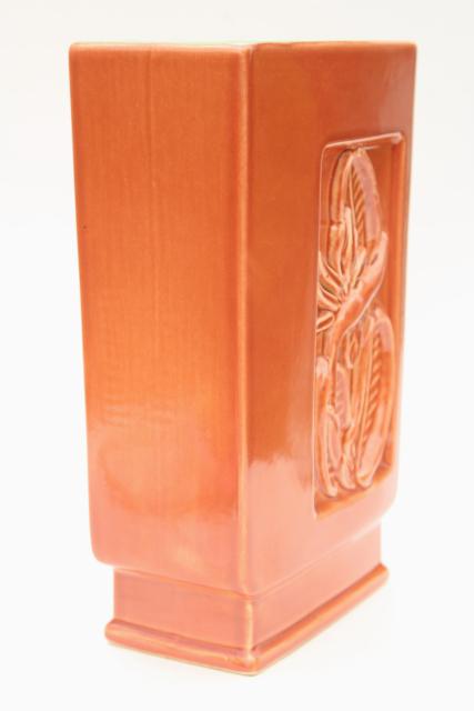50s vintage Red Wing pottery vase, Tropicana Belle Kogan design, mid-century modern