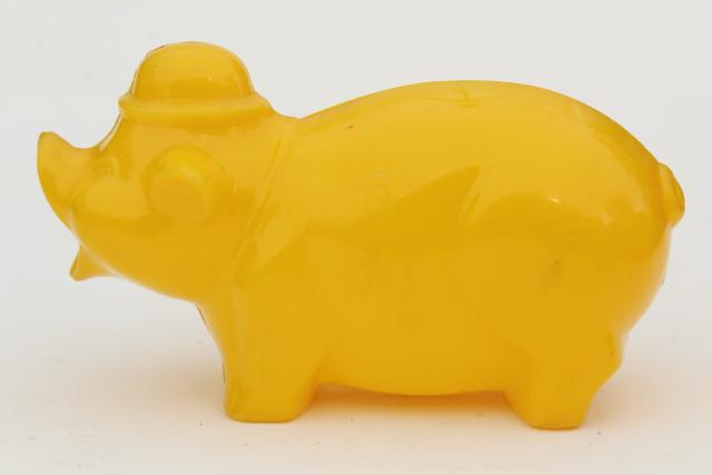 50s vintage piggy bank collection happy pigs hard plastic novelty toys