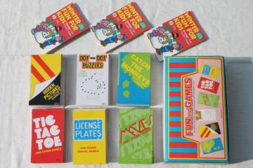 6 dozen new old stock mini activity books, fun & games for travel or camp