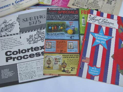 60s -70s vintage LeeWards craft & needlework catalogs lot, retro kits & designs