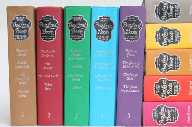 60s vintage Reader's Digest Best Loved books for Young Readers, classic library w/ lovely bindings