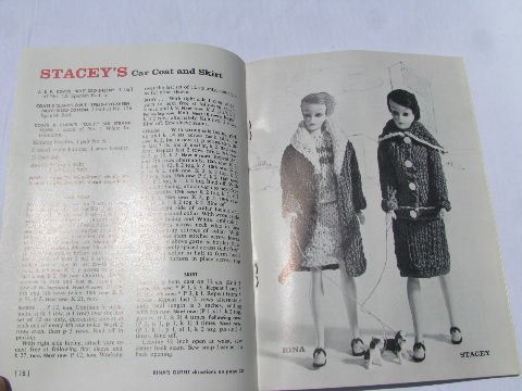 60s vintage Barbie doll clothes, full-size sewing pattern patterns, knitting & crochet