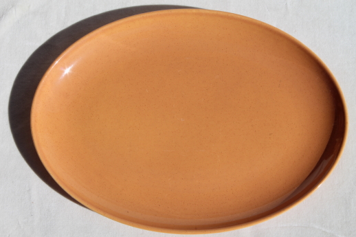 60s vintage burnt orange Pebbleford TS&T pottery dinnerware set, mod adobe terracotta color
