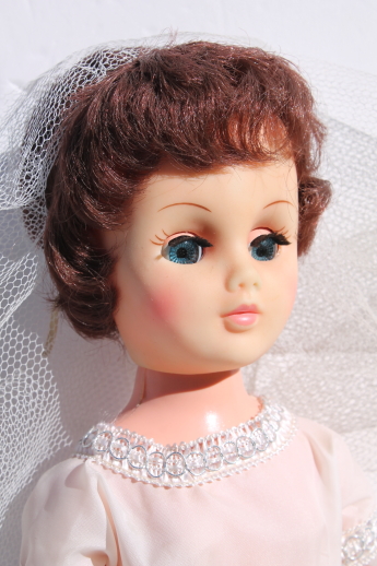 60s vintage Dream Bride 20 inch doll in original box, made in Hong Kong doll