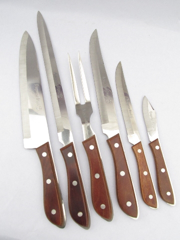 60s vintage Japan stainless steel carving knives, Emperor knife set