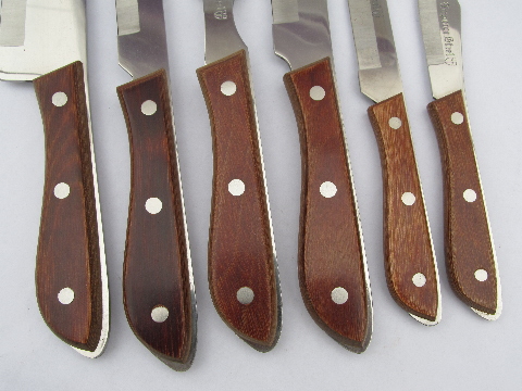 60s vintage Japan stainless steel carving knives, Emperor knife set