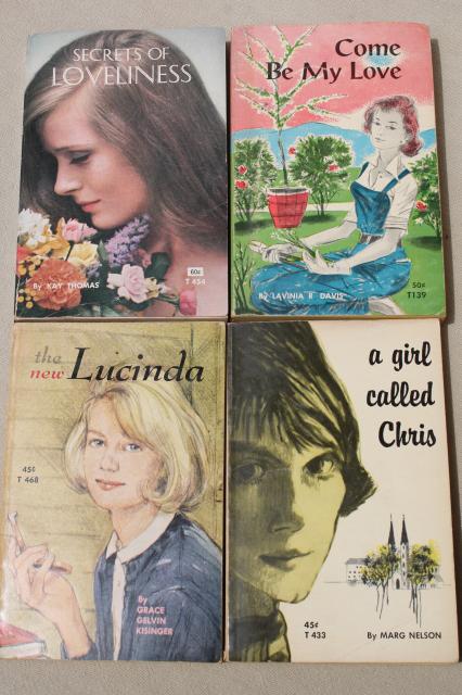 60s vintage teen girl romances, young adult novels, pulp cover art paperback books lot