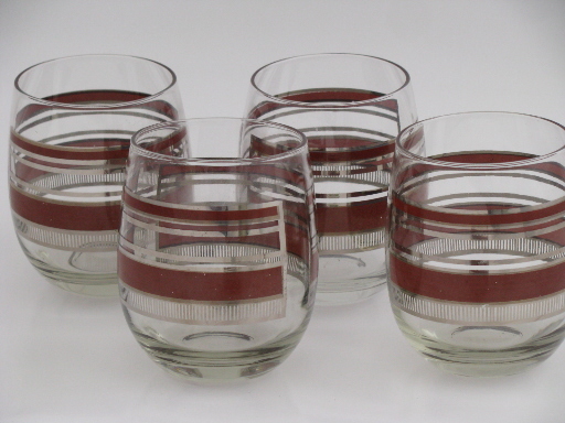70s 80s retro Georges Briard signed cocktail glasses, roly-poly shape
