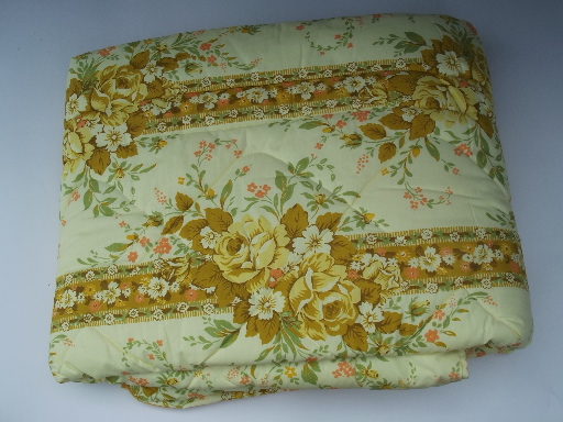 70s retro Beacon flower print comforter bedspread, mint in package