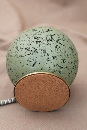 70s retro cork ball to hold desk accessories, green globe pushpin memo holder