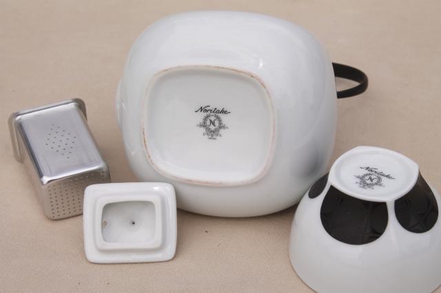 70s vintage Japan Noritake china tea set made for Japanese market, unused w/ customs label