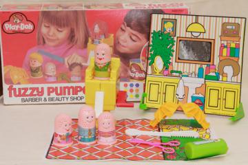 70s vintage Play Doh Fuzzy Pumper barber set in original box dated 1977