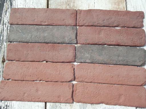 70s vintage faux brick tiles for interior walls, mid-century ranch or loft