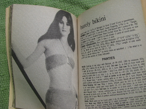 70s vintage high fashion crochet, bikini, tops, pantsuit patterns