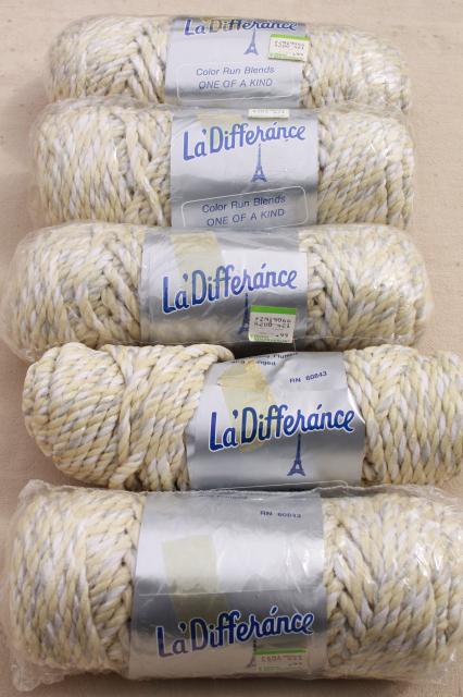 70s vintage macrame cord lot, mod chunky olefin yarn for retro craft projects