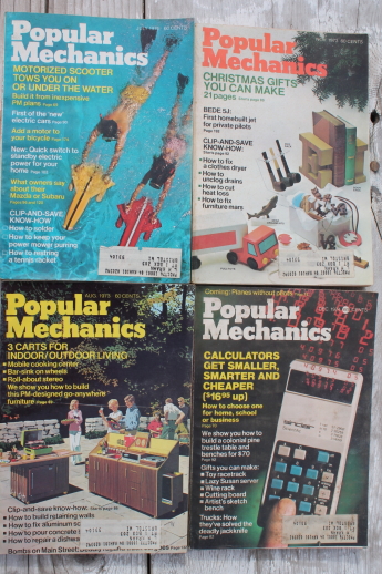 70s vintage Popular Mechanics magazine back issues lot, 18 project magazines