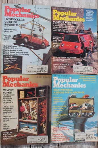 70s vintage Popular Mechanics magazine back issues lot, 18 project magazines