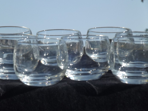 8 roly-poly  rocks glasses, retro mid-century vintage bar glass set