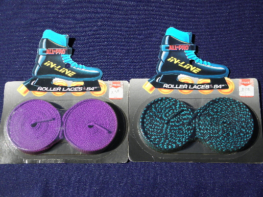80s 90s  rollerblade skate laces, long boot shoelaces in retro colors