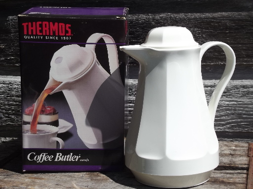 80s 90s Thermos Coffee Butler insulated plastic carafe pitcher, in box