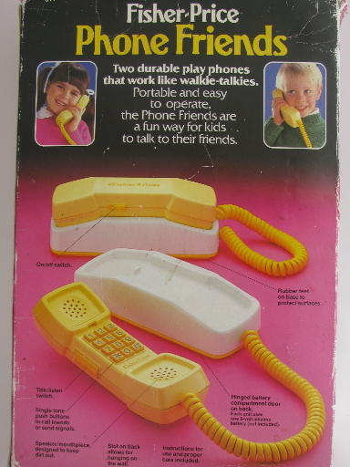 80s vintage Phone Friends Fisher-Price working toy intercom phones in box