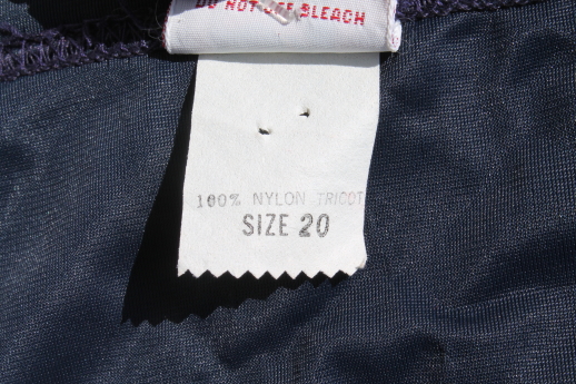 80s vintage store deadstock, boys size 20 nylon swim briefs Donmoor trunks label shorts
