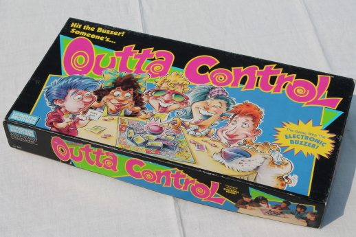 90s vintage Outta Control board game w/ buzzer, complete in box