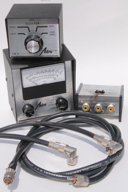 Astro / Avanti SWR power meter, antenna switches & cables, vintage short wave / CB radio equipment parts