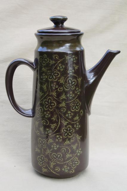 Franciscan Madeira coffee pot, mid-century modern vintage pottery coffeepot