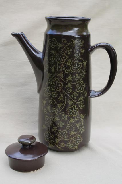 Franciscan Madeira coffee pot, mid-century modern vintage pottery coffeepot