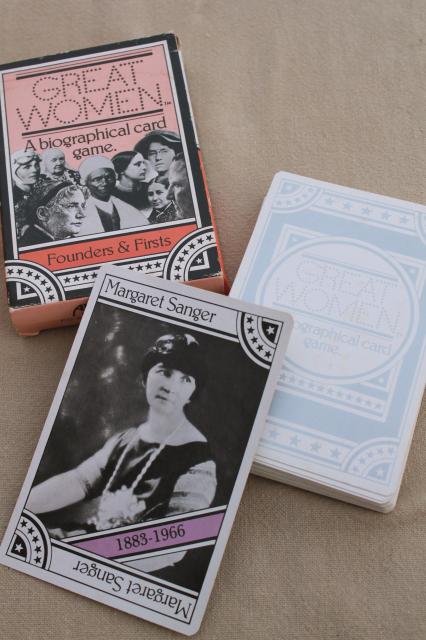 Great Women of history playing cards games, inspirational biographies of feminist heroes