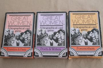 Great Women of history playing cards games, inspirational biographies of feminist heroes