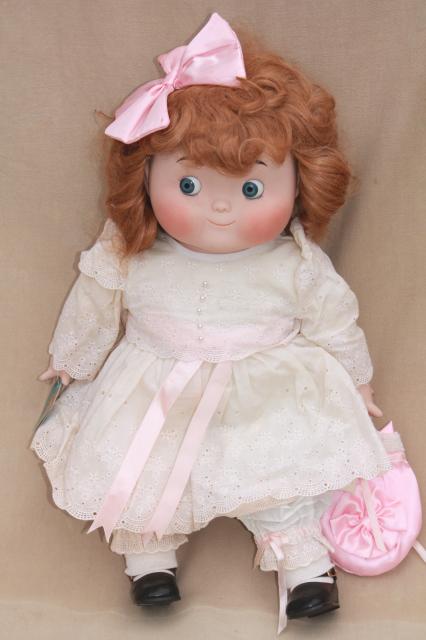 Hello Dolly music box vintage Dolly Dingle collector's doll w/ big round googly eyes