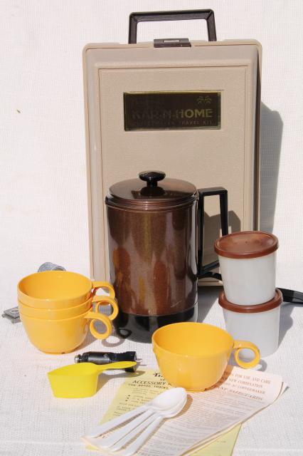 Kar n Home portable coffee maker, vintage car / camping coffee pot set 
