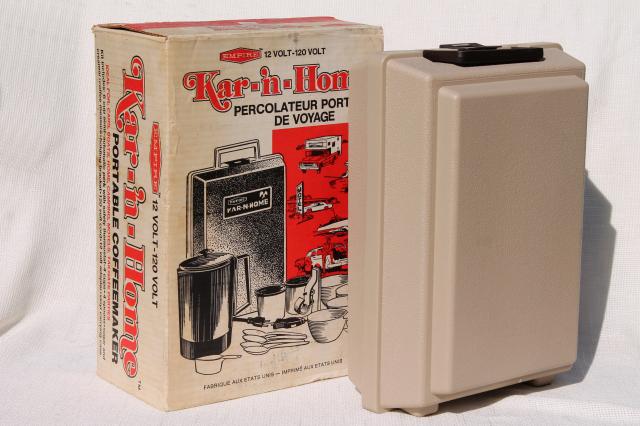 Kar n Home portable coffee maker, vintage car / camping coffee pot set 