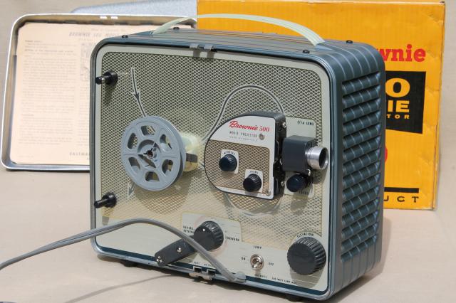 Kodak Brownie 500 portable mid century vintage projector for 8mm movies