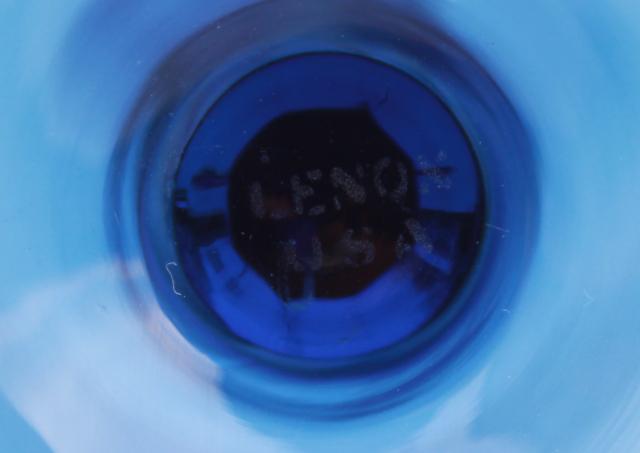 Lenox blue mist smoke glass water goblet wine glasses, tulip shape vintage stemware